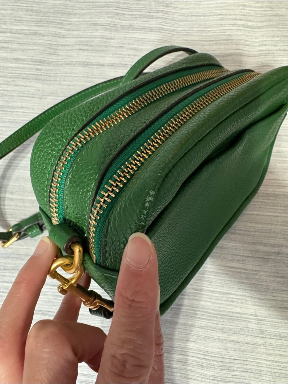 Tory Burch Emerald Green Perry Bombe Mini Bag